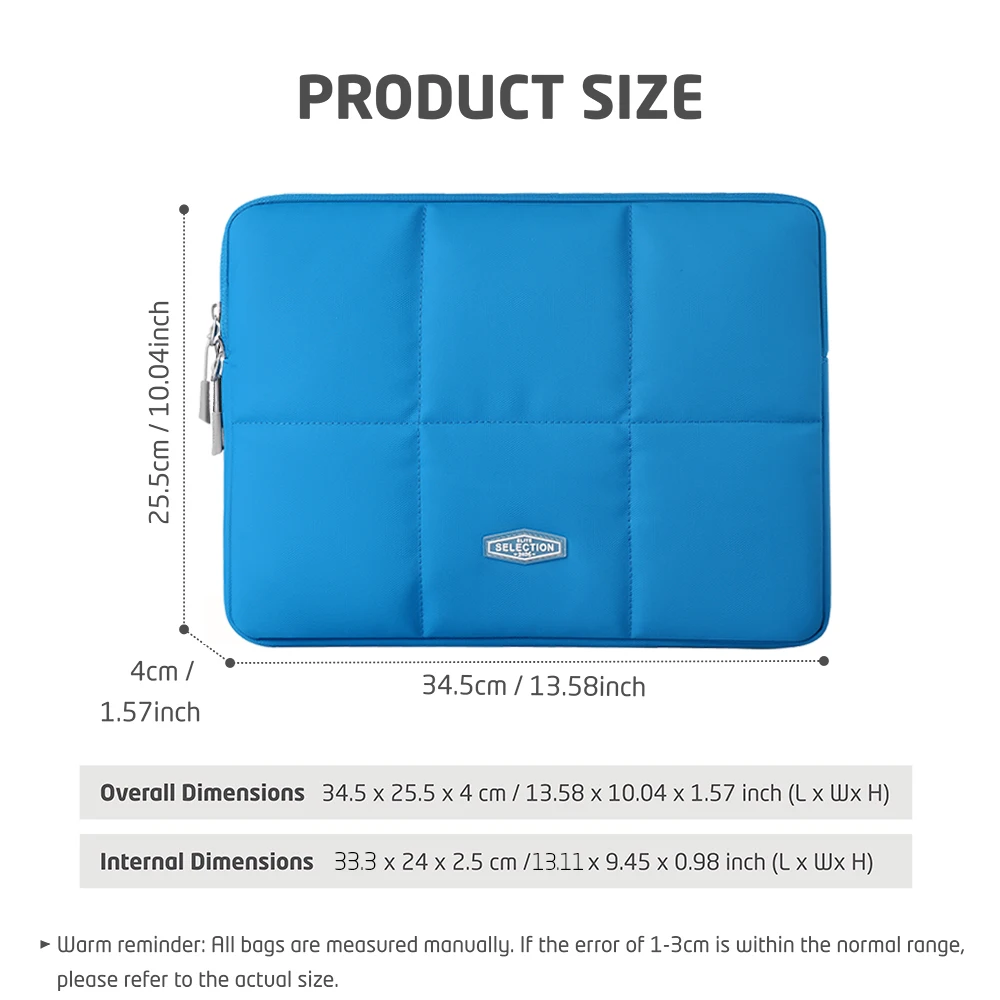 Puffy Laptop Sleeve 13-14 Inch for MacBook Air/Pro Dell HP Lenovo Surface, Soft Padded Computer Case for Office Travel Daily Use