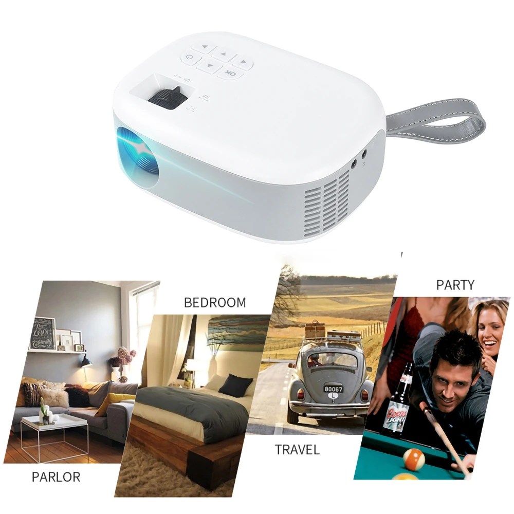 C520 Mini LED Projector HD 200inch Home Theater Movie Game Portable LED 3D Video Projector for 1080P Cinema C520