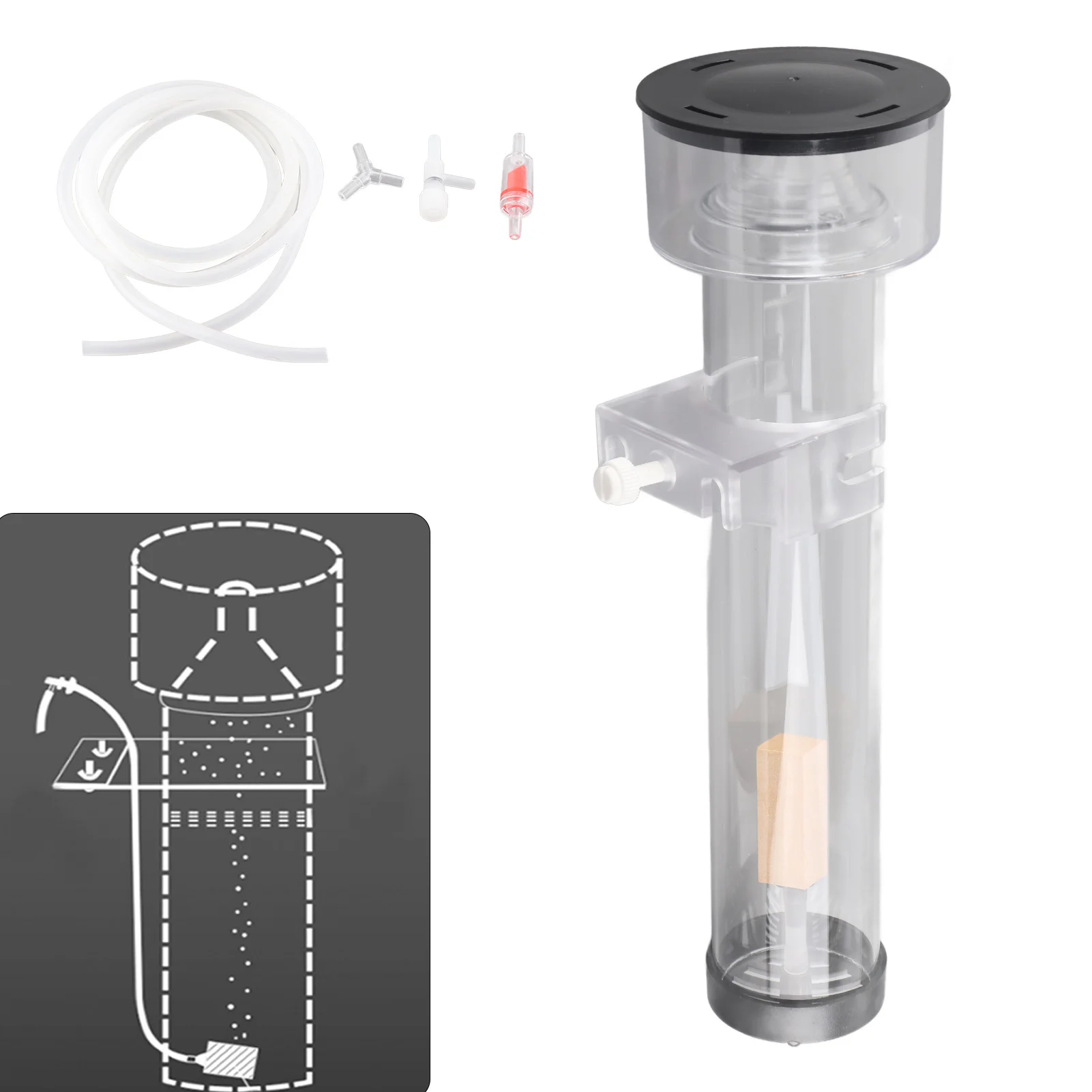 Esquiador de proteínas para tanque de peixes, separador de filtro de proteína para tanque de peixes, acessório de filtro de aquário