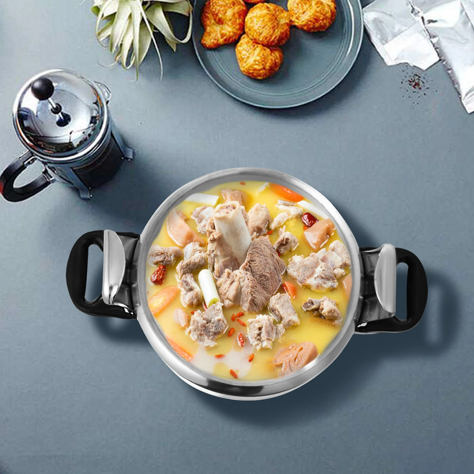 طنجرة ضغط صغيرة عائلية، طنجرة ضغط، سبائك الألومنيوم 35 كيلو باسكال 3 لتر/3.17 كيو تي