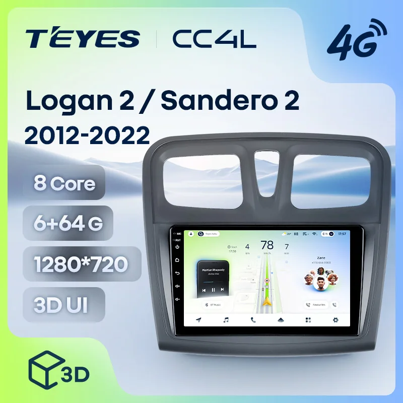 WiFi Car Stereo Renault Logan Sandero 2012-2022
