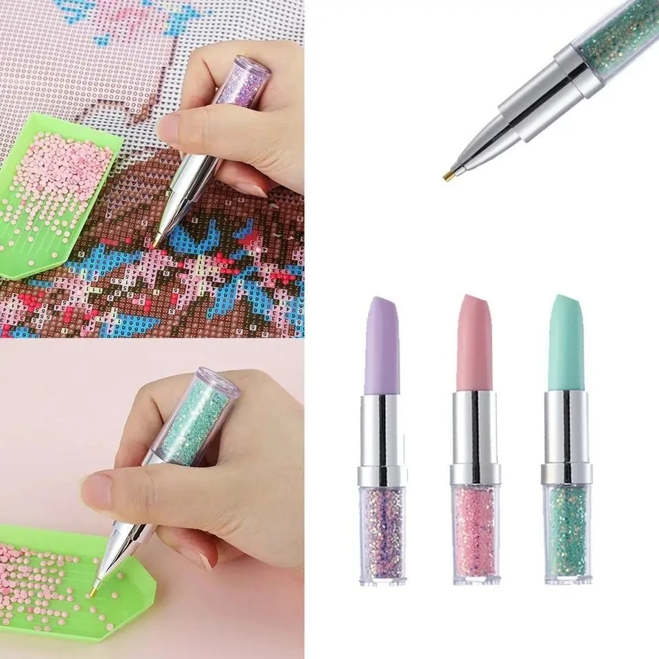 HOMFUN Diamond Painting Pens DIY Accessories Shiny Lipstick Point Drill Pens More Comfortable Faster 5D Embroidery Mosaic Tools