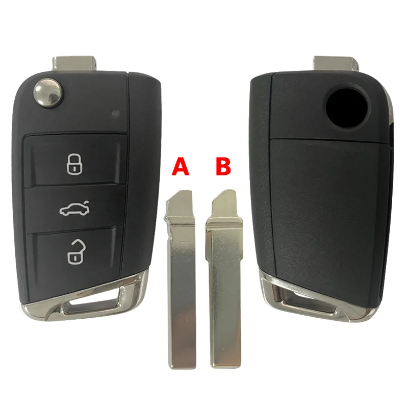 Aftermarket Flip Key Fob para Volkswagen, controle remoto, Golf, Touran, POLO, ETC, 3B, 5G0, 959, 752, chip BA 88, CN001068