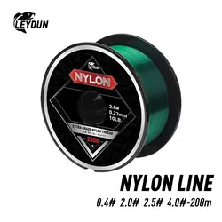 Super Strong Nylon Fishing Line 200m Japan Durable Monofilament Fishing Wire Sea Freshwater Main Line Leader Fishing Wire 2-20LB