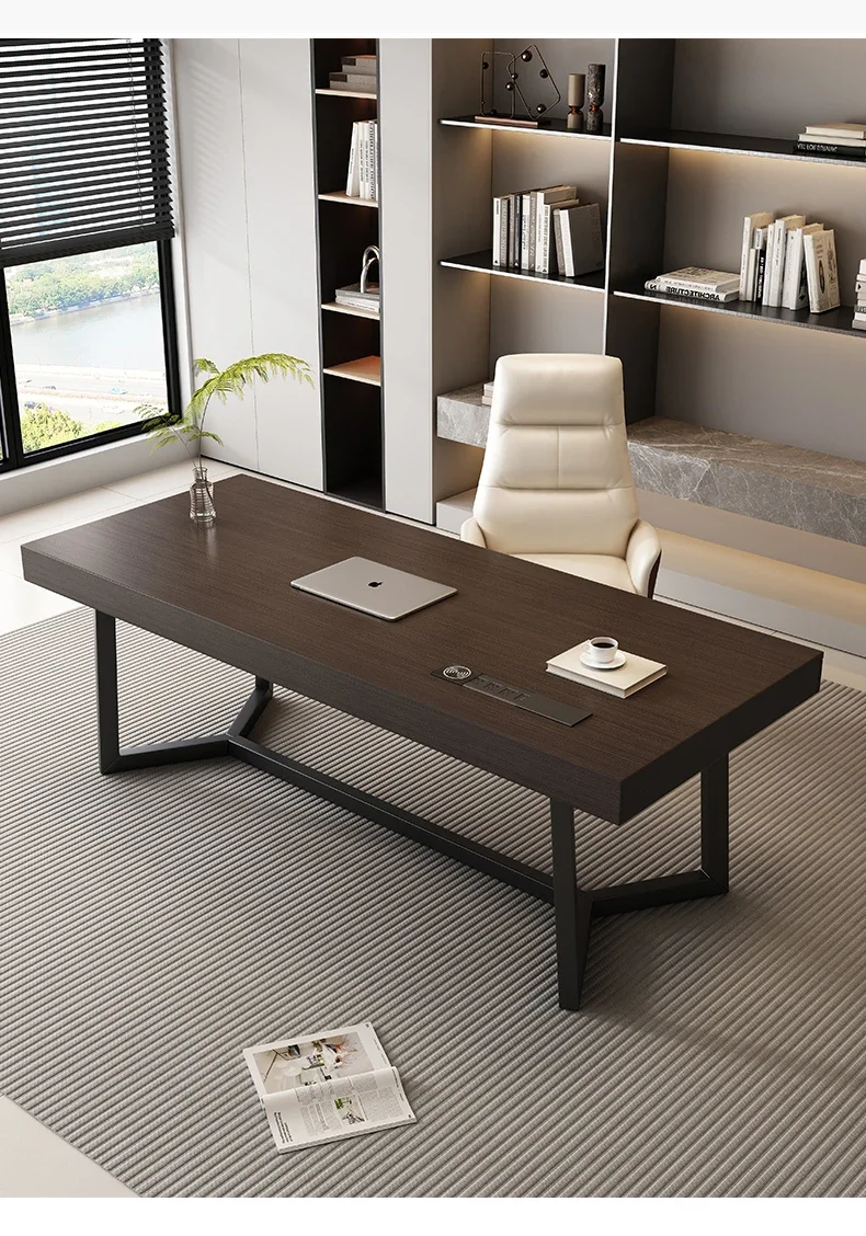 

Легкий роскошный стол из дымчатого дерева, домашний письменный стол, офисный современный простой компьютерный стол