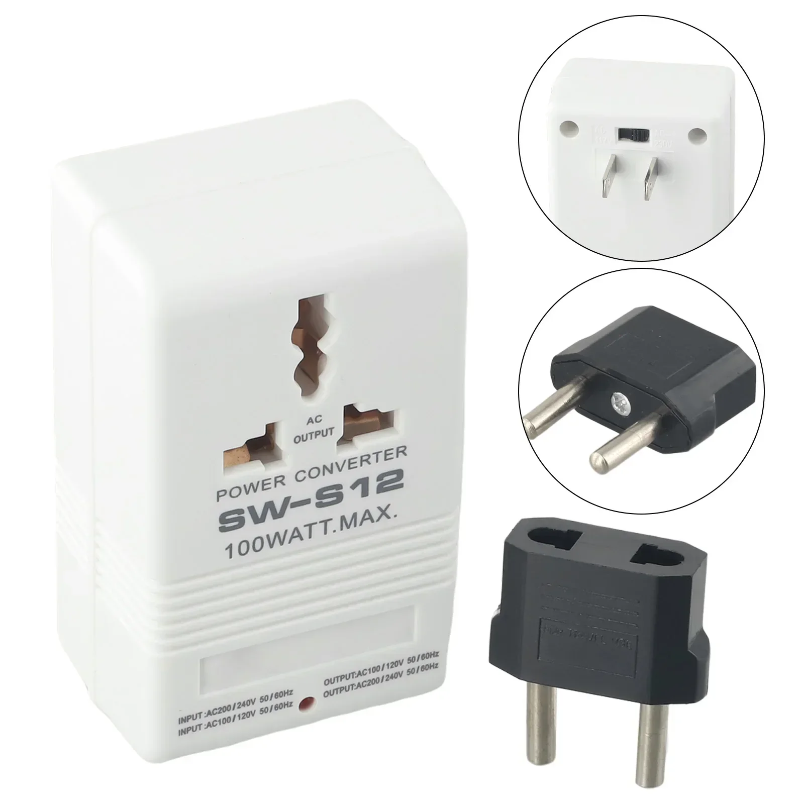 Step UP OR Down  Converter Transformer 100W 110V/120V To 220V/240V+EU Adapter Bidirectional Converter Power Transformer 100W