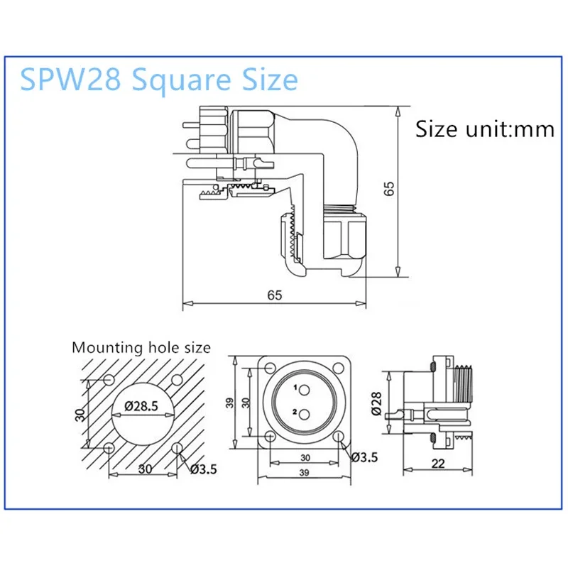 SP28 IP68 2/3/4/5/6/7/9/10/12/14/16/19/22/24/26 Pin plug socket cable Aviation connectors Elbow Square Flange waterproof Port