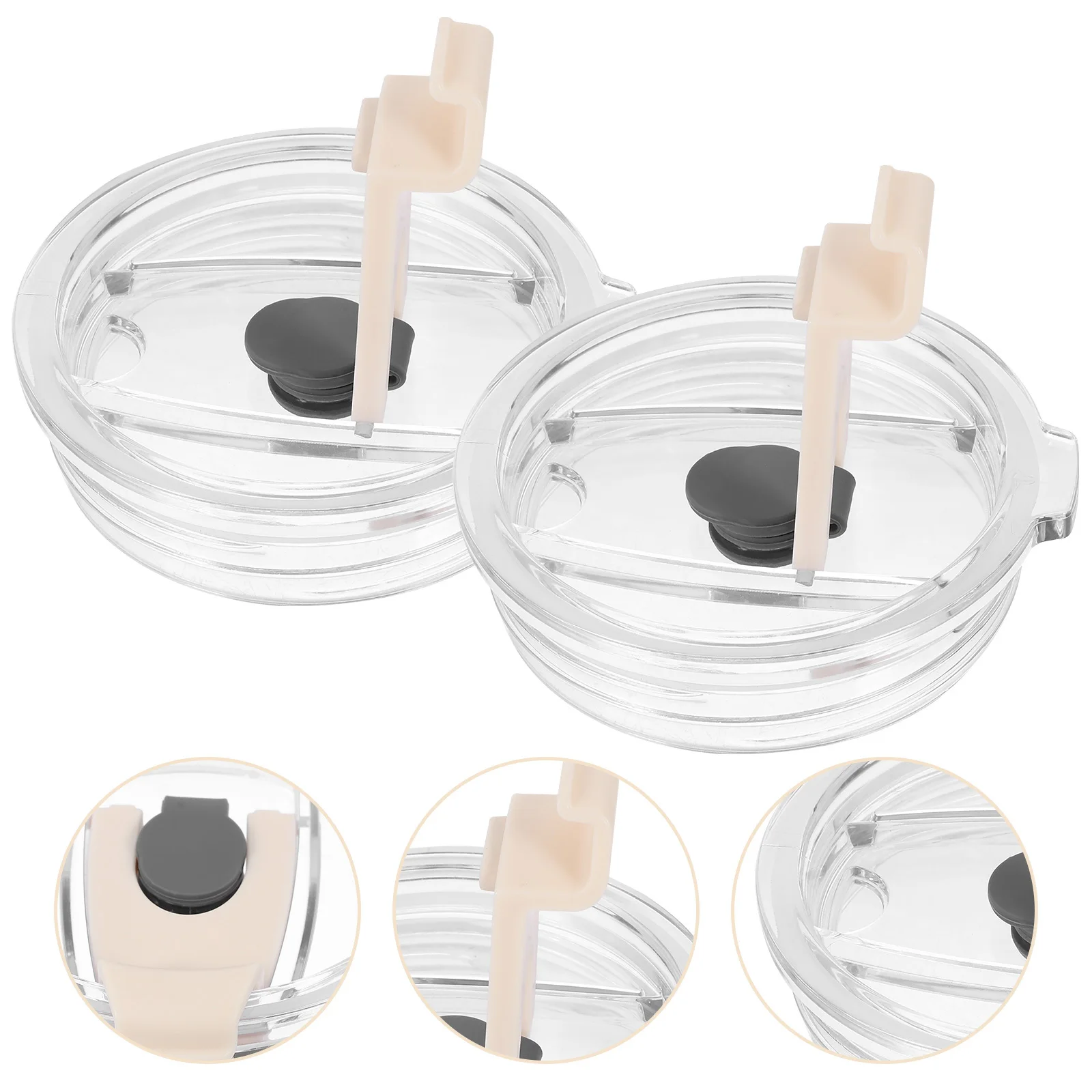 

2Pcs Airtight Tumbler Lids Stylish Reusable Insulated Cup Covers for Car Travel Spill-Proof Mug Accessories Insulated Cup Cover