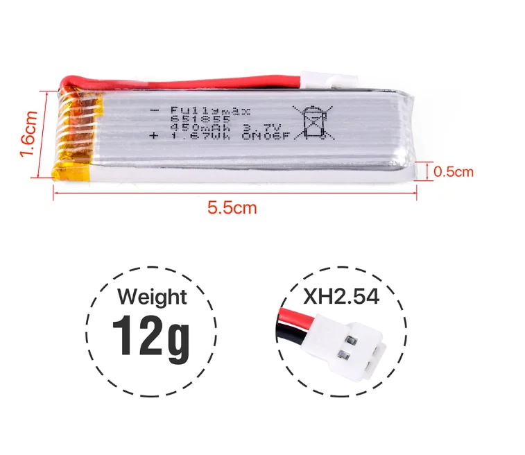 2pcs/lot Original WLtoys V977 Battery / V930 / XK K110 K110S Battery Spare Parts 3.7V 450mAh Battery V977-006