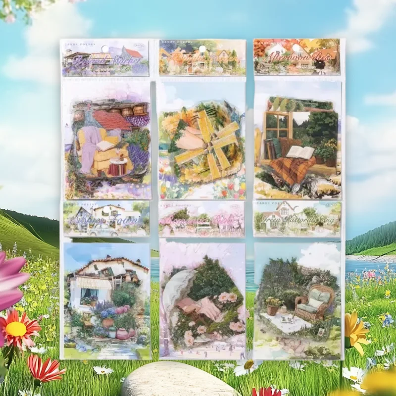 

1 упаковка/3 упаковки, набор наклеек для домашних животных, поле, 30 шт., 6 стилей, серия «Жизнь, пейзаж», серия «Поле жизни», материалы для журнала, наклейки 177*103 мм