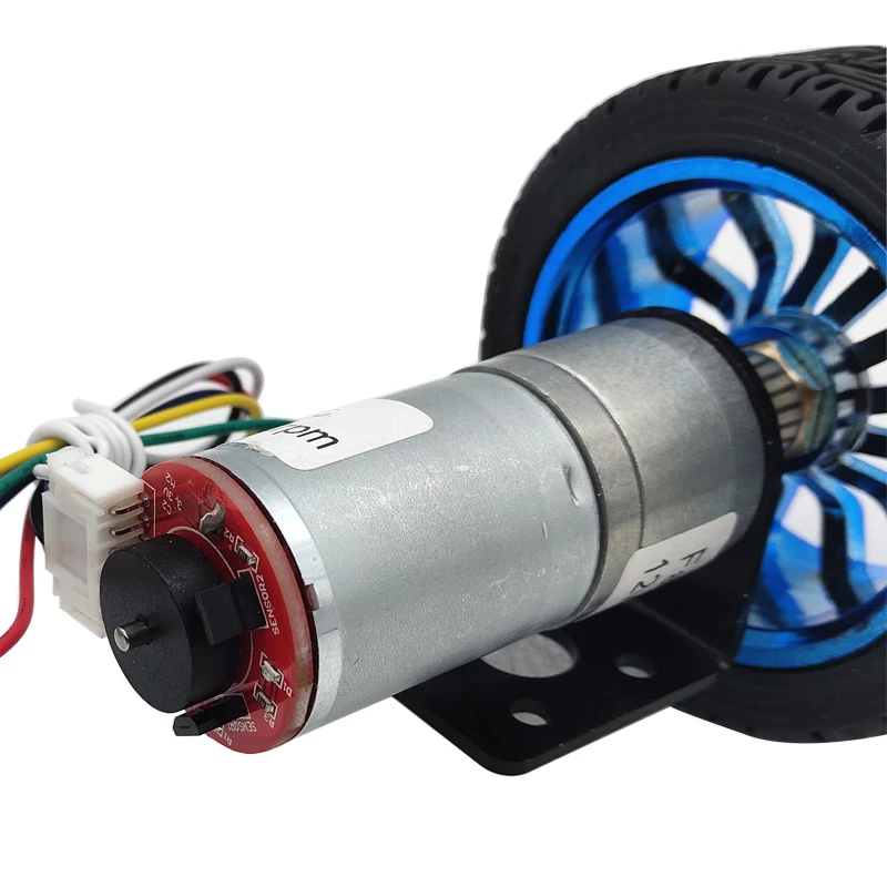 

25GA370 DC deceleration motor with encoder 6v 12v 24v speed measurement code wheel, high power and torque small car rotation
