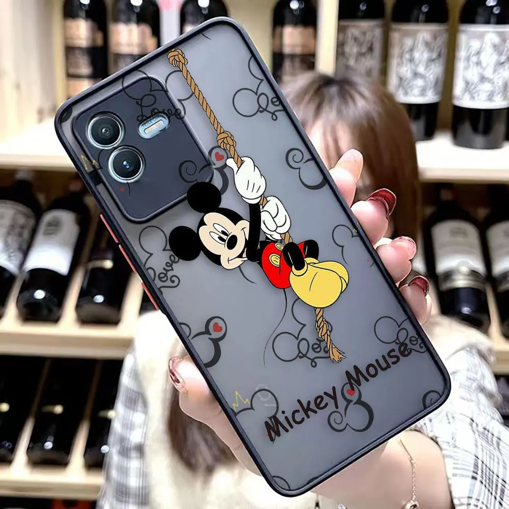 Matte Phone Case for VIVO X70 5G X60 X50 IQOO NEO 5 V29 V20 V21 V23 V25 PRO PLUS Case Funda Shell Pretty M-Mickey M-Minnie Mouse