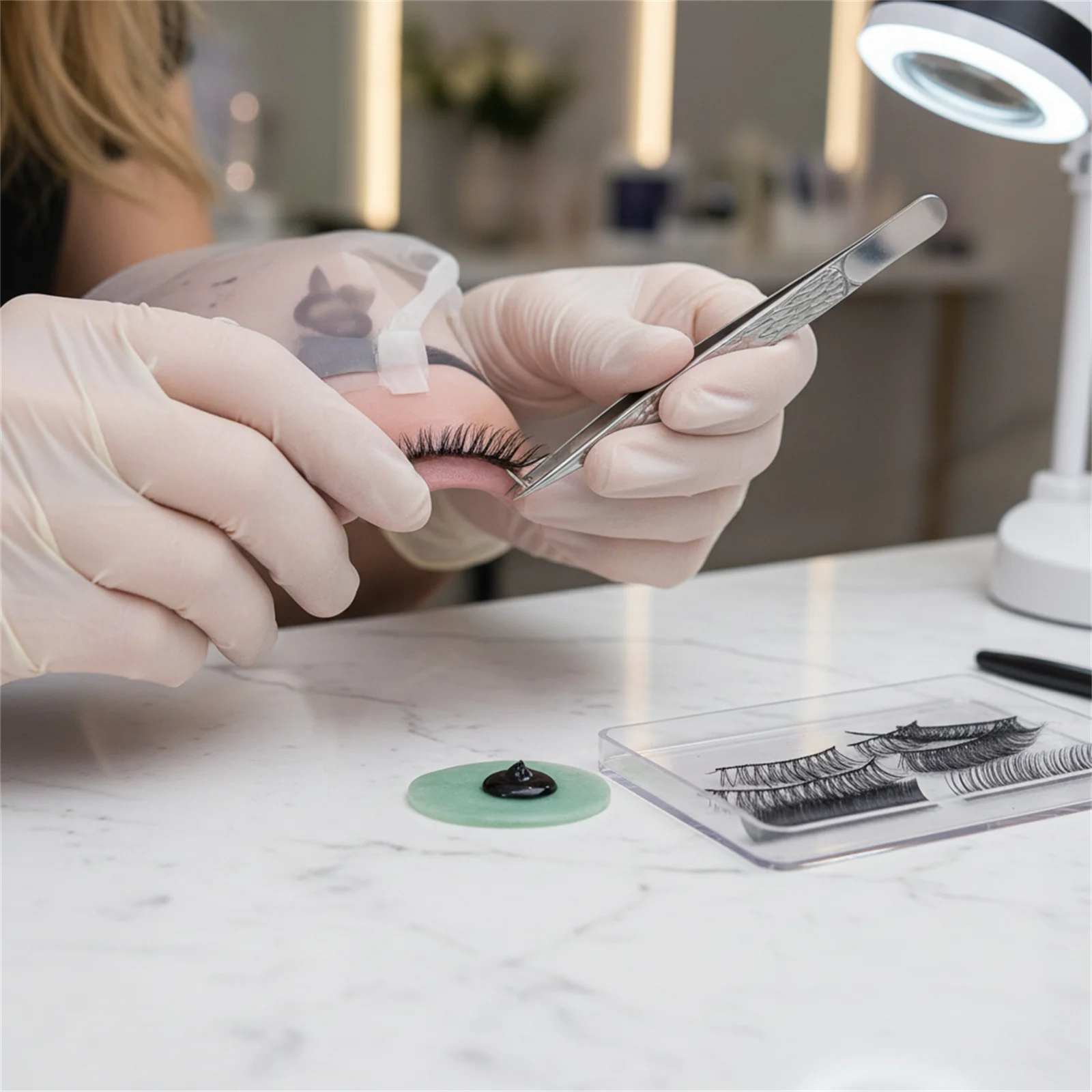 Pinzette per extension ciglia ad alta precisione Strumenti professionali per pinzette per ciglia in acciaio inossidabile per trucco da salone fai-da-te per ciglia