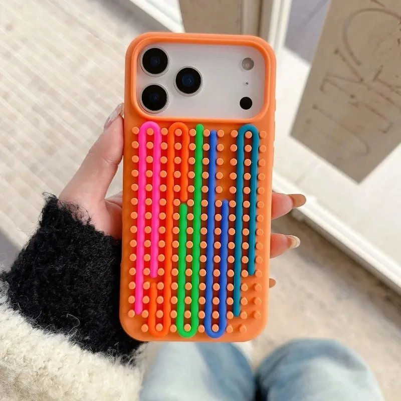 Cylindrical Labyrinth Decompression Puzzle Phone Case For Apple IPhone 17 16 15 14 13 18 Pro Max Jigsaw Puzzle DIY Silicone Case