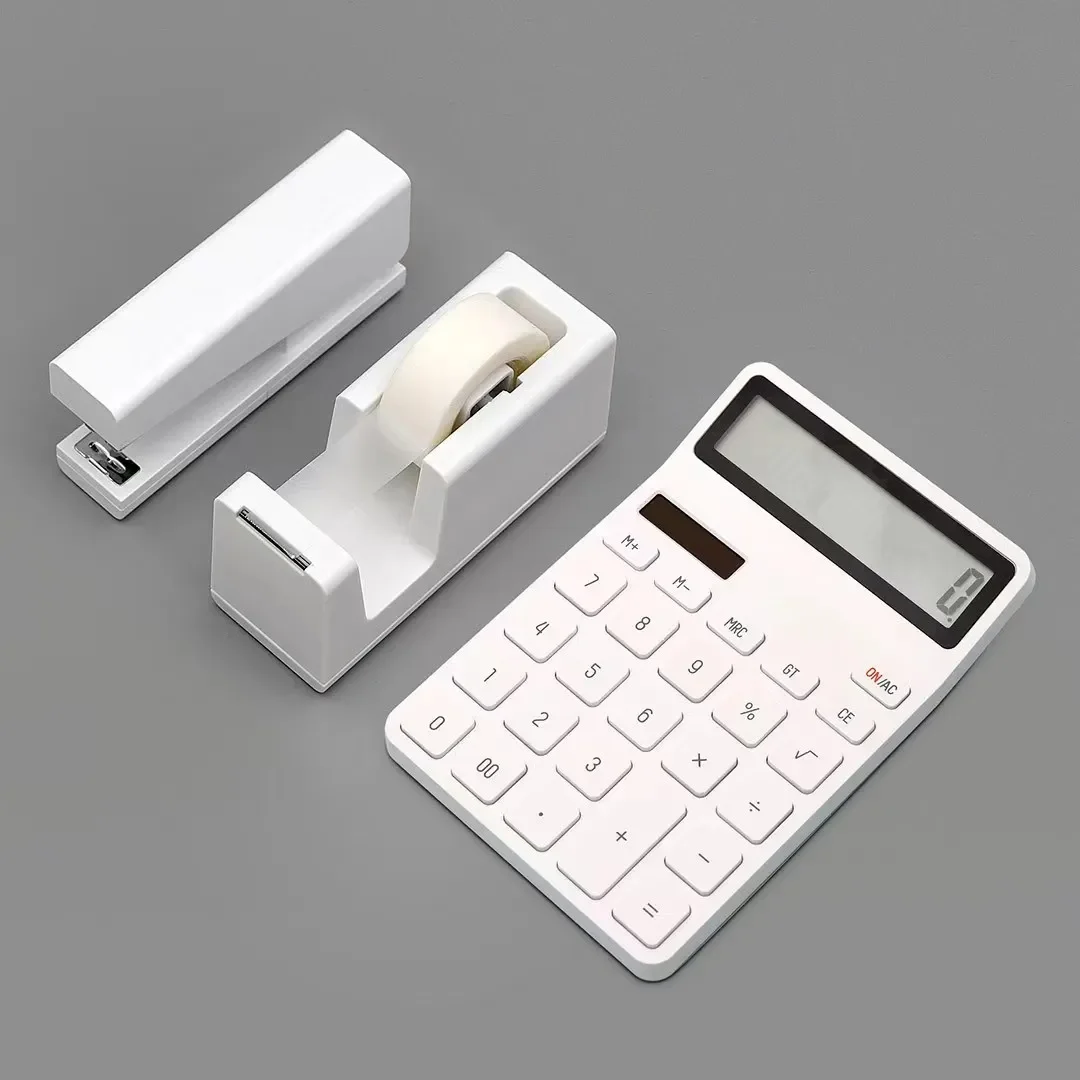 Kalkulator biurkowy KACO prosta bateria zestaw biurowy do domu studenckiego wrażliwe na światło 12-cyfrowy komputer panoramiczny