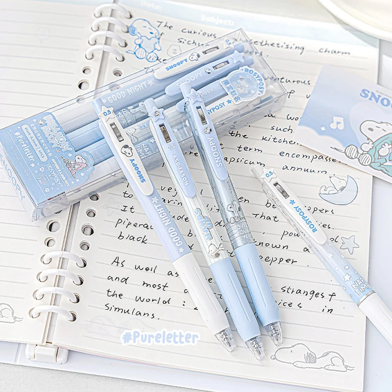 Kawaii Peanuts Snoopy Ball Pen Gel Pen 0.5Mm Student Cartoon Stationery School Supplies Cute Girl Toys Birthday Gift For Kids