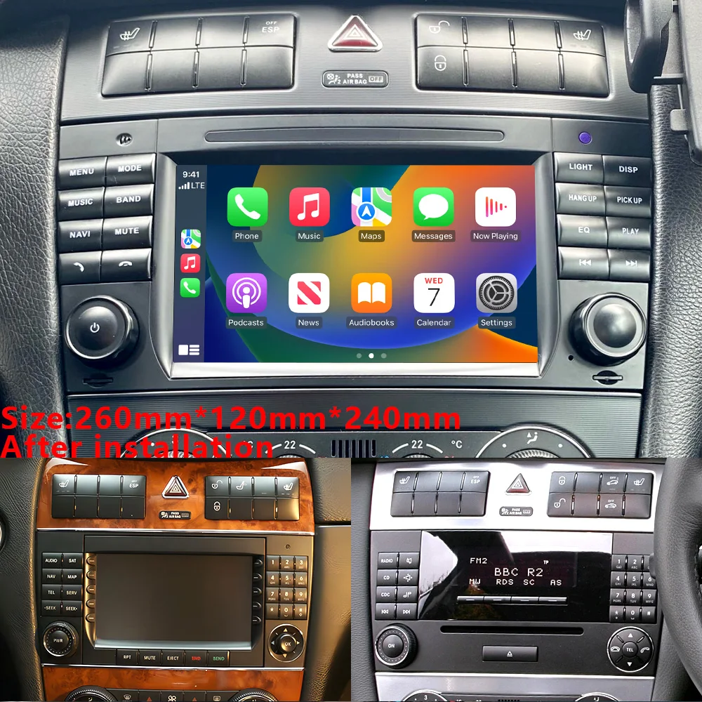 

CHSTEK Android 13 Auto Car Radio For Mercedes Benz C-Class W203 CLC W203 CLK W209 G-Class W463 Wireless Carplay GPS WIFI 4G RDS