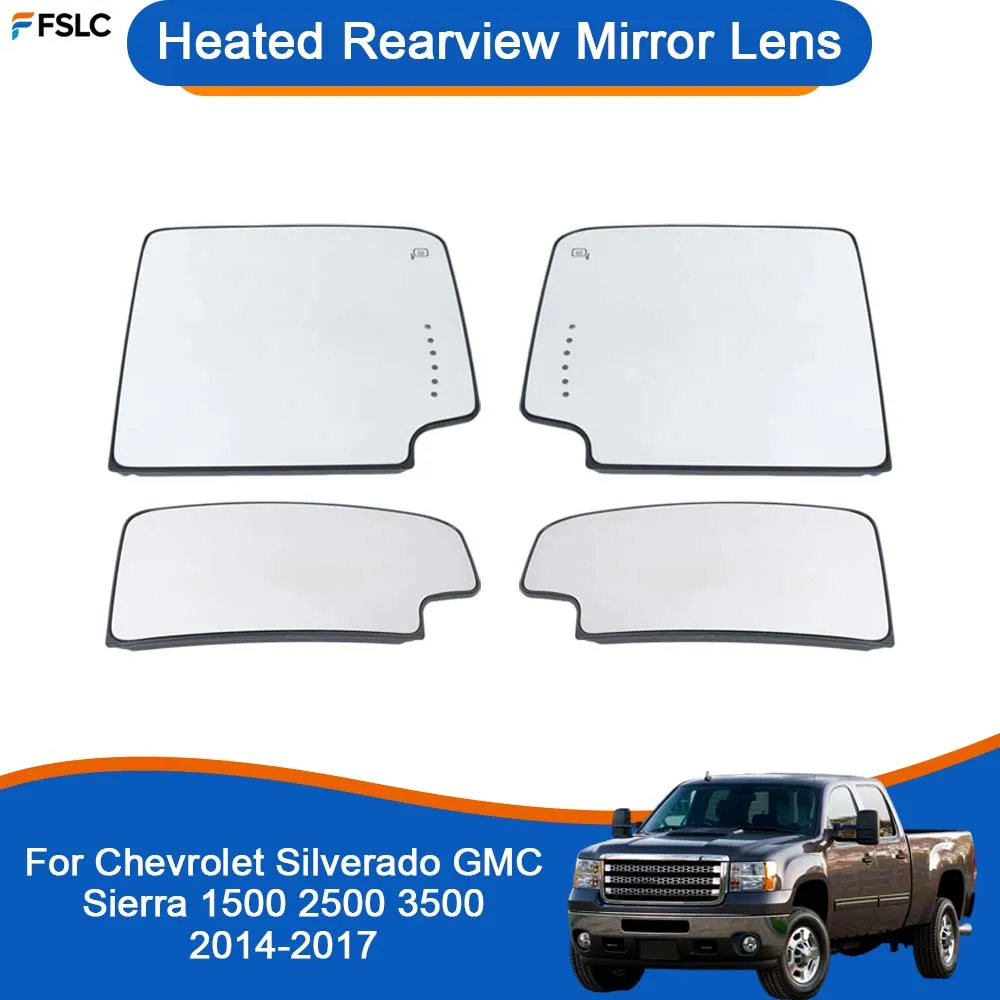 

Cars Accessories Heated Rearview Mirror Lens For Chevrolet Silverado GMC Sierra 1500 2500 3500 2014-2017 Car Upgrade