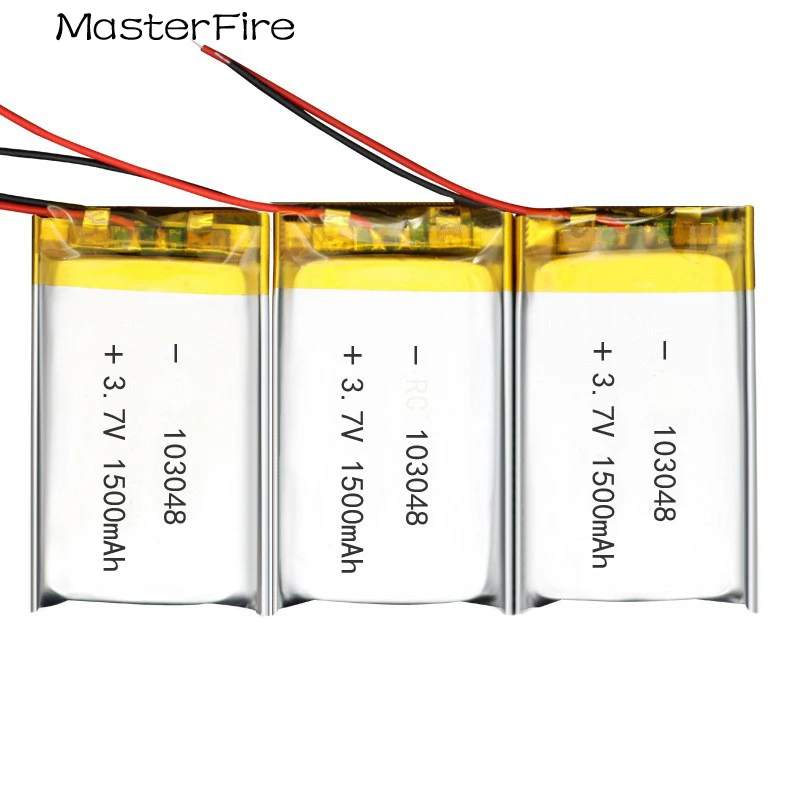 

Wholesale 103048 3.7V 1500mah Rechargeable Lithium Polymer Battery for Hand Warmer Massager Humidifier Voice Recorder MP4 Cell