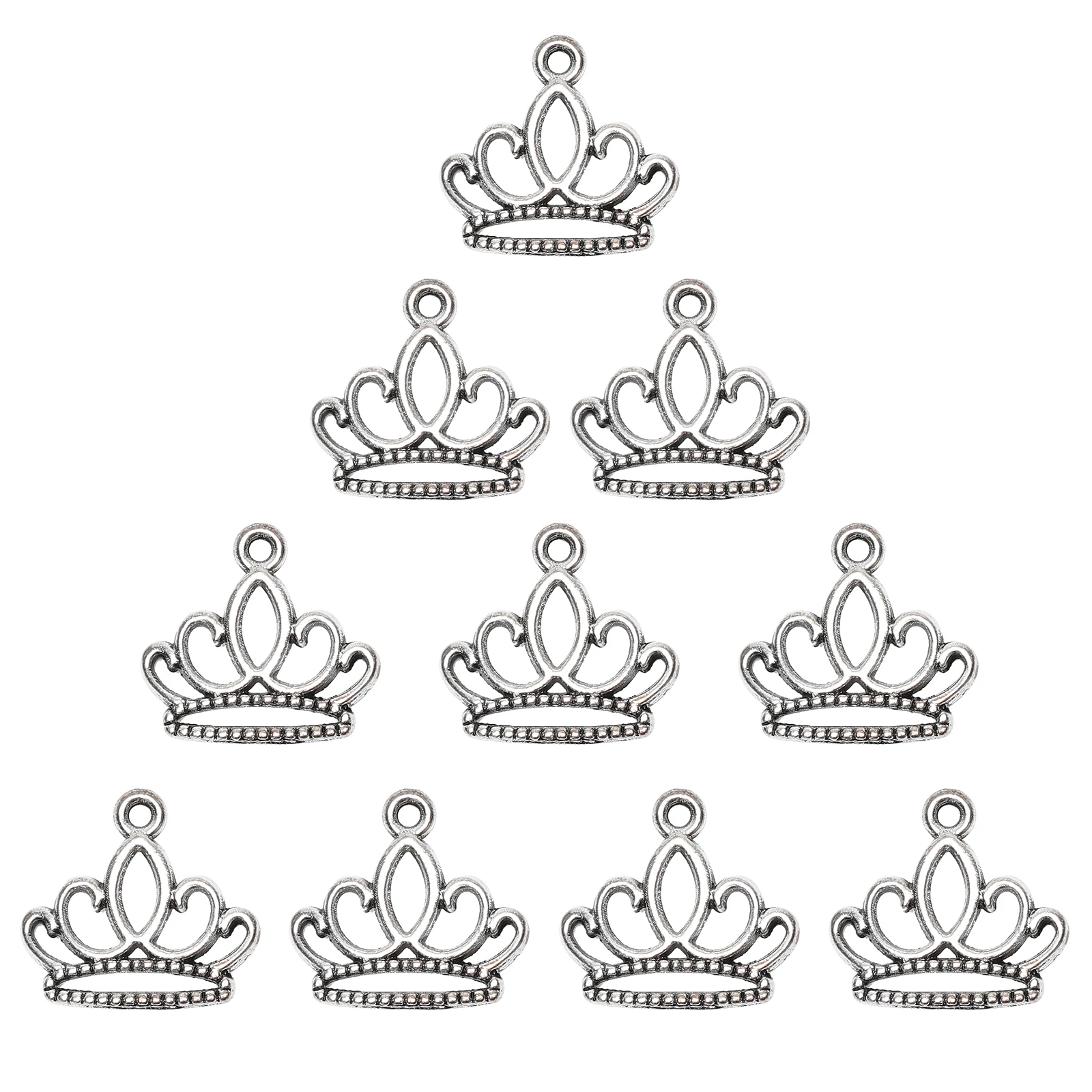 

20pcs Lotus Pendant Alloy Crown Necklace Vintage Bracelet Accessory DIY Jewelry Making Necklace Earrings Chain