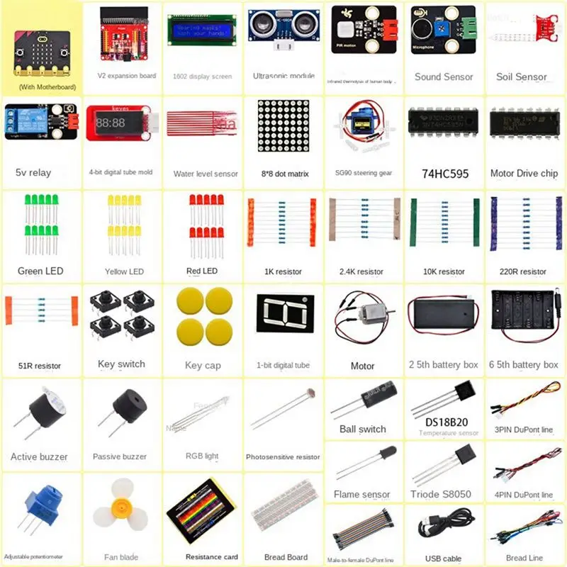 (ABDH) Development Board Learning Kit Python Graphical Programming DIY Electronic Kit Hands-on Electronic Tool Kit
