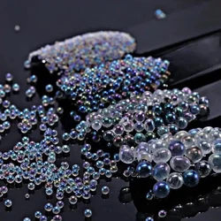 100g/pack non porous round bead glass bubble bead transparent illusion bubble bead jewelry DIY nail filling handmade material