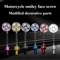 1 Pair 8MM 10MM Universal Motorcycle Accessories Handlebar Mirror Seat Decoration Parts Smiling Face Spring Shaking Head Screw