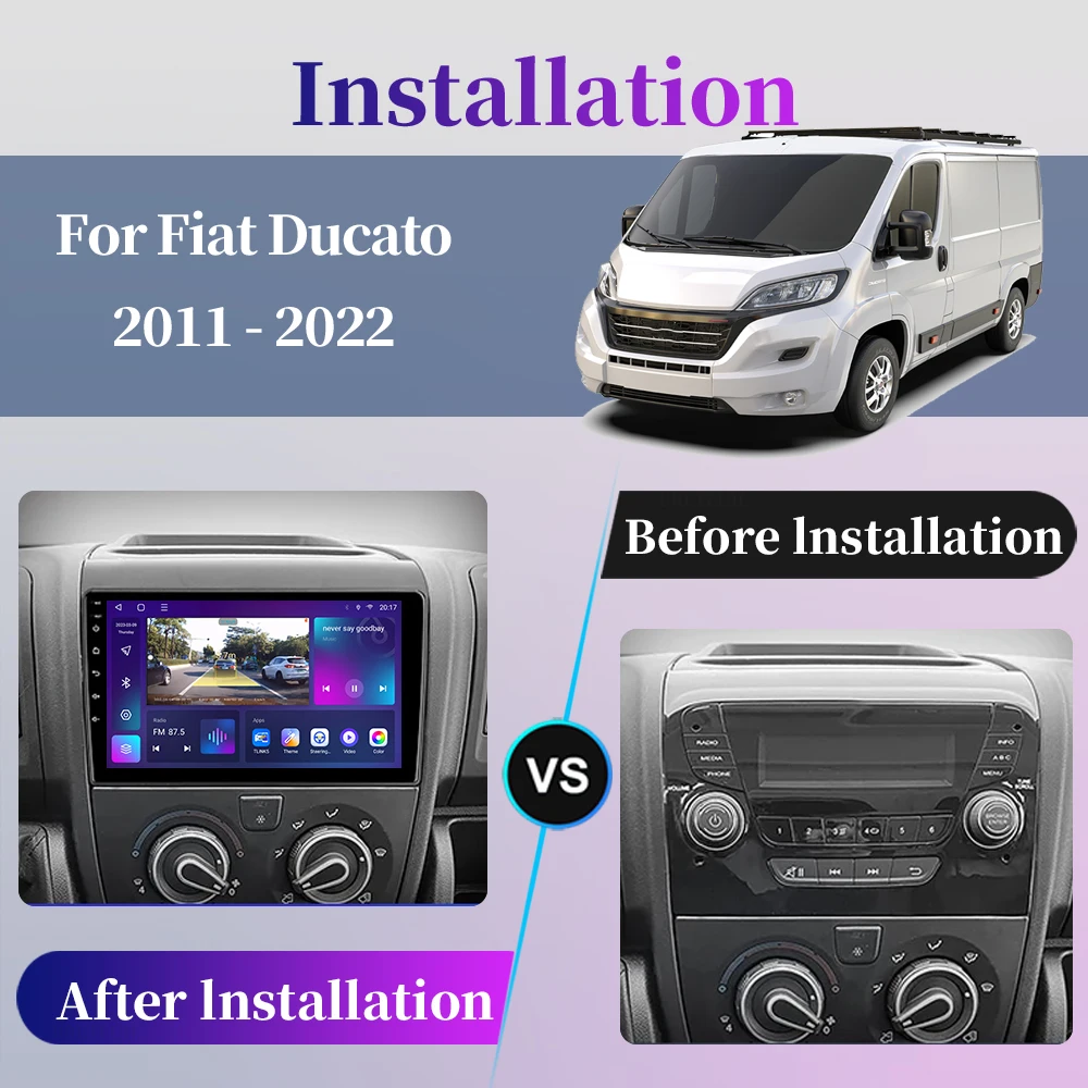 For Fiat Ducato Peugeot Boxer Citroen Jumper 2011 - 2022 Android Car Radio Multimedia Player Navigation GPS Carplay Auto Stereo