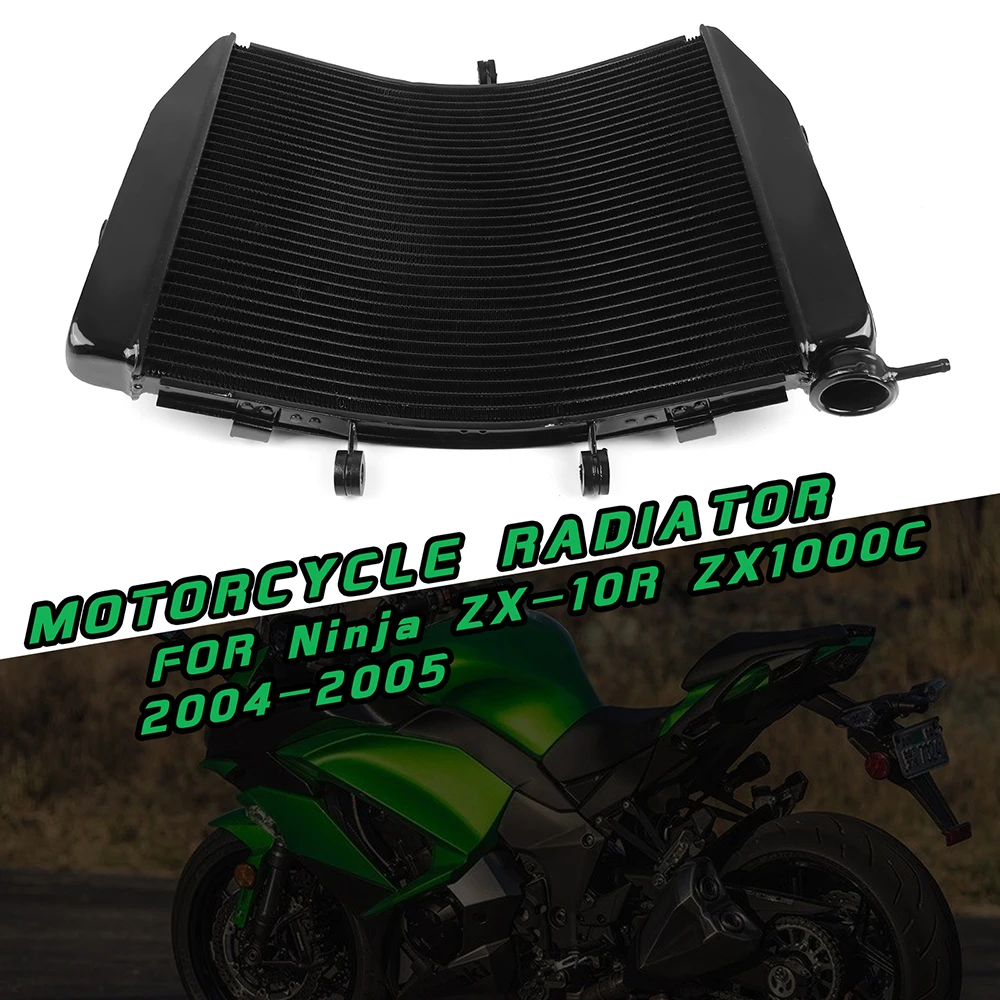 

For Kawasaki NINJA ZX10R ZX1000C ZX-10R ZX 10R ZX-1000C 2004-2005 Motorcycle Engine Radiator Aluminum Cooler Cooling Water Tank