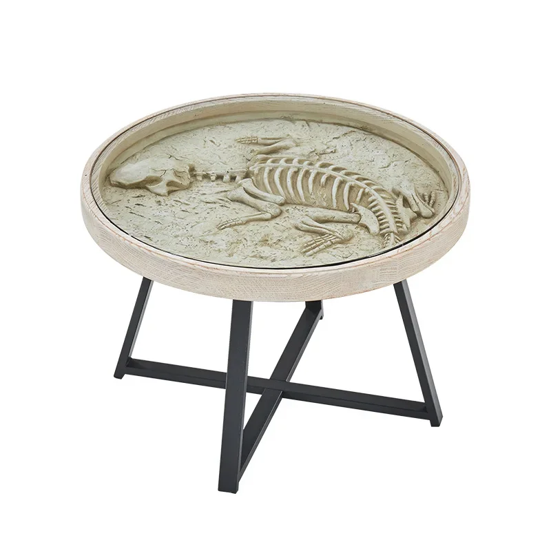 Living room creative small coffee table simple modern sofa edge corner few tempered glass mirror round row coffee table