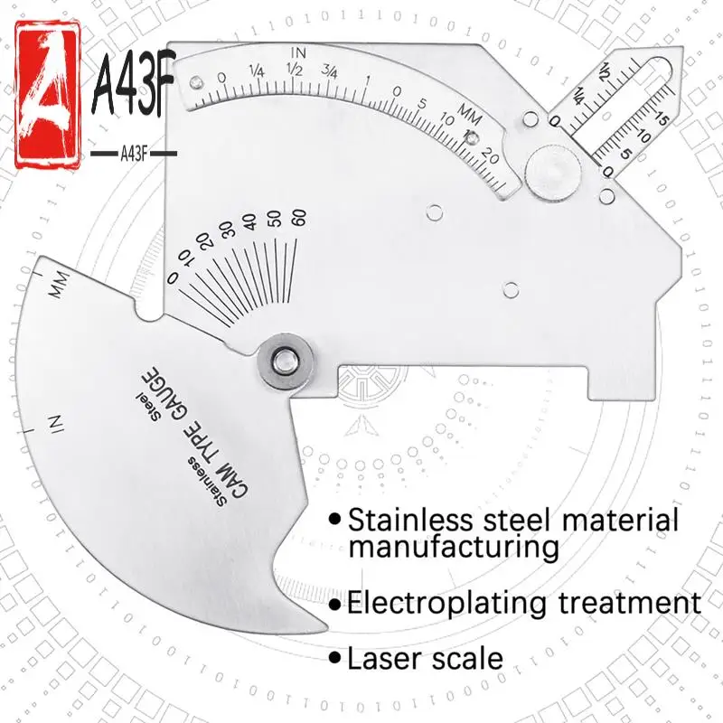 

A43F-2 Pieces Bridge Cam Gage Welding Gauge For Inspection Of Welded Surfaces Joints Stainless Steel Thickness Gauge Tool