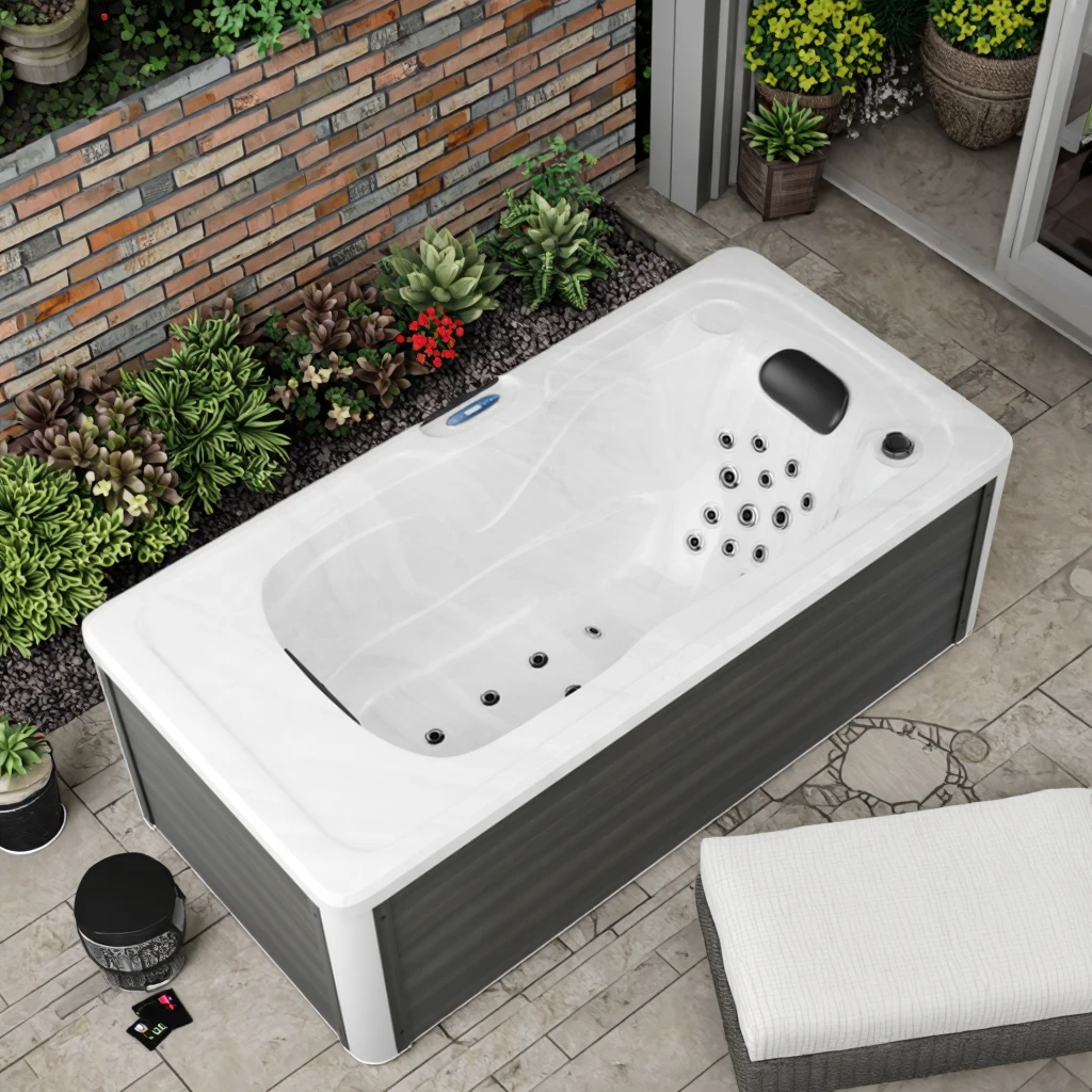 1 Person Modern Outdoor Hot Tub with Acrylic Body 30 Jets  Control Luxury Spa Massage for Villa Use