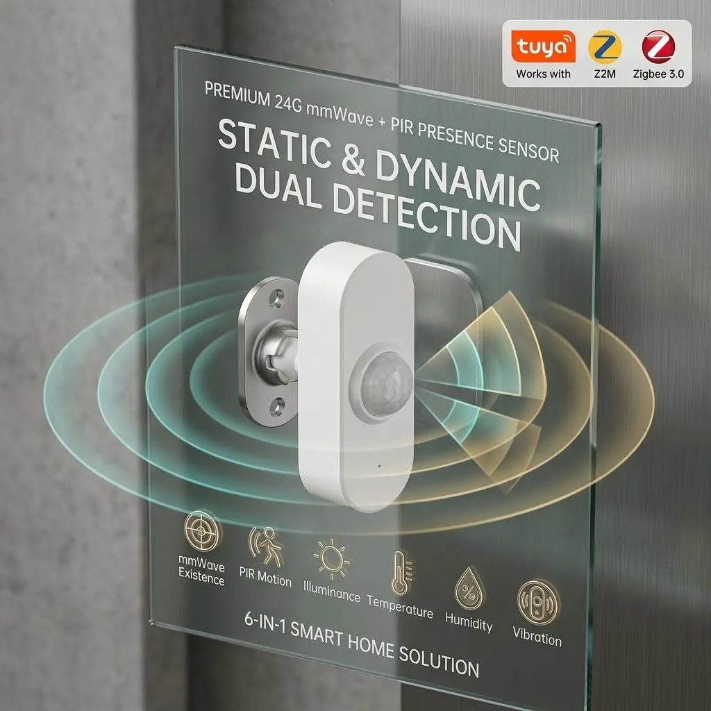 Tuya Zigbee Human Presence Detector Smart Human Body Sensor MmWave Radar Microwave Motion Sensor Intensity Detect 24G