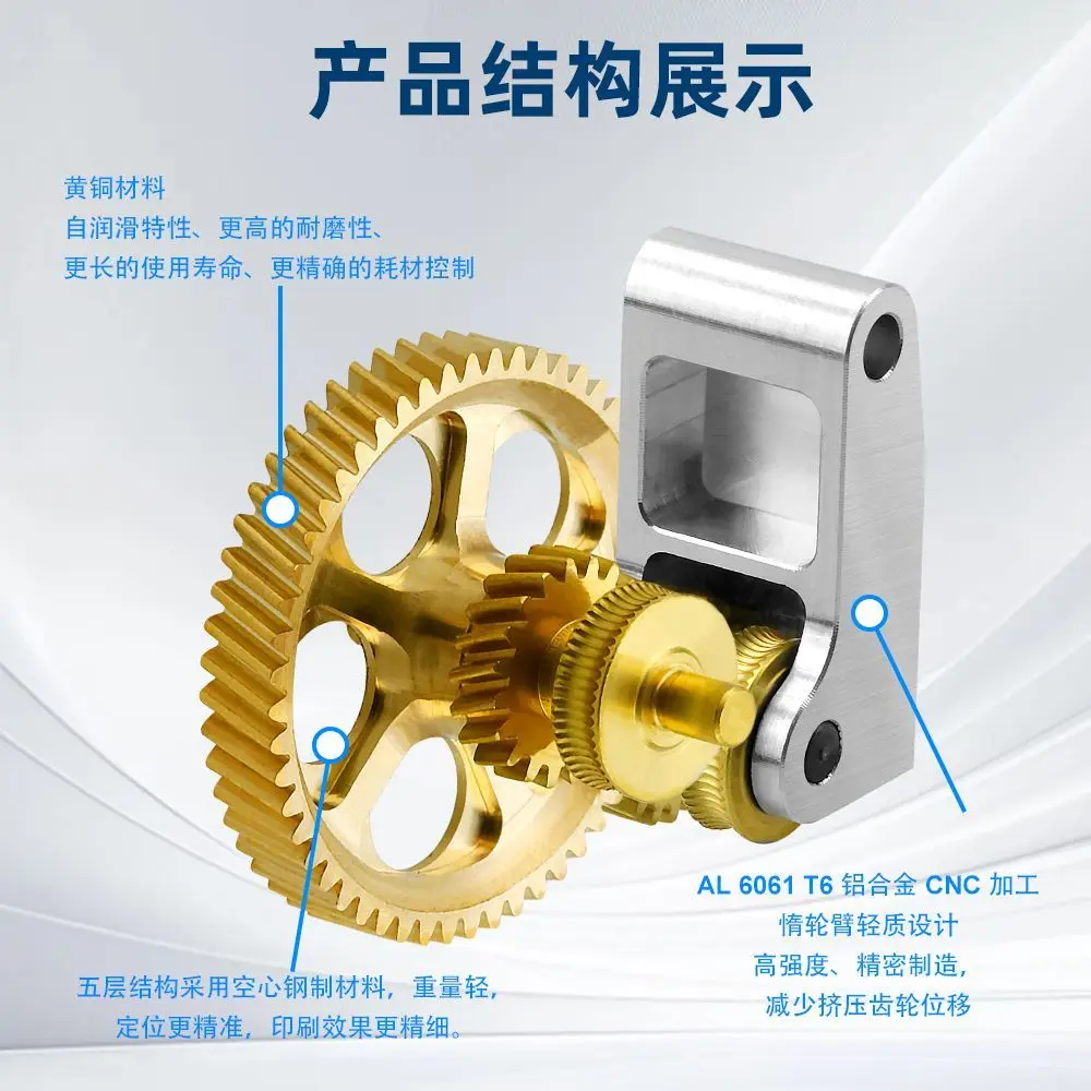 DLC Coated Full Metal Extrusion Gear for 3D Printer Extruder Hardened Steel Brass Replacement Part Compatible with Bambu Lab X1