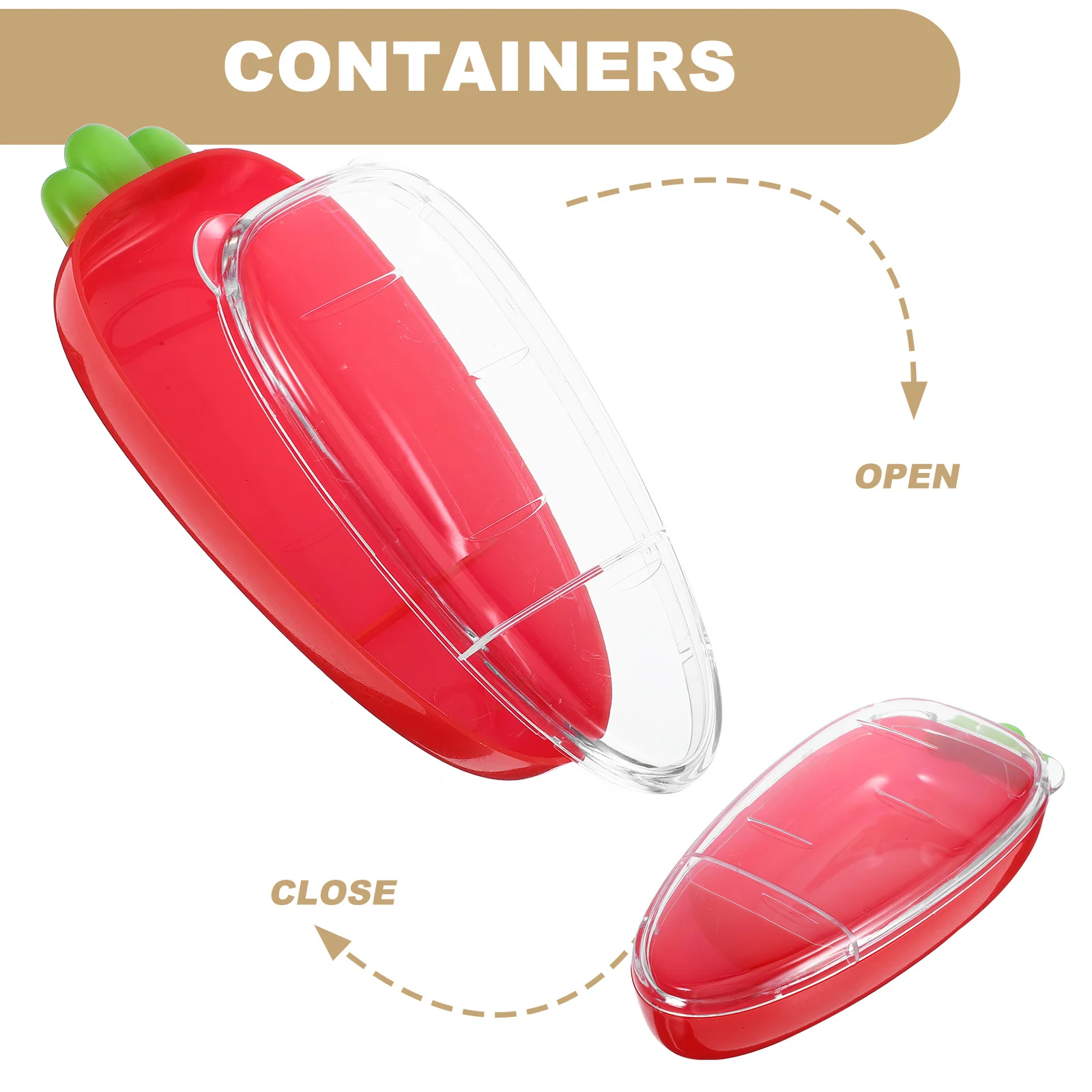 

Reusable Plastic Snack Box 2-Compartment ABS Divided Serving Tray Large Capacity Clear Container Lid Picnic Lunch Storage Food