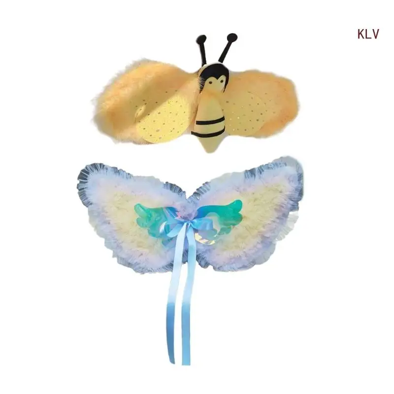 

Butterfly Fairy Wing Fancy Dress Costume Gillters Bees/Butterfly Wing Halloween Insect Theme Cosplay Accessories Kids