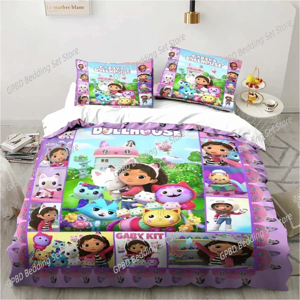 Gabbys Dollhouse 3D NEW Duvet Cover Pillowcase Bedding Set Adult Boy Girl Bedroom Decoration Children Single Double Large
