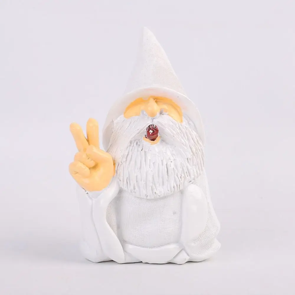 Retro White Beards Gnomes Statues Resin Crafts Funny Faceless Gnome Figurine Waterproof Realistic Bearded Dwarf Garden Sculpture