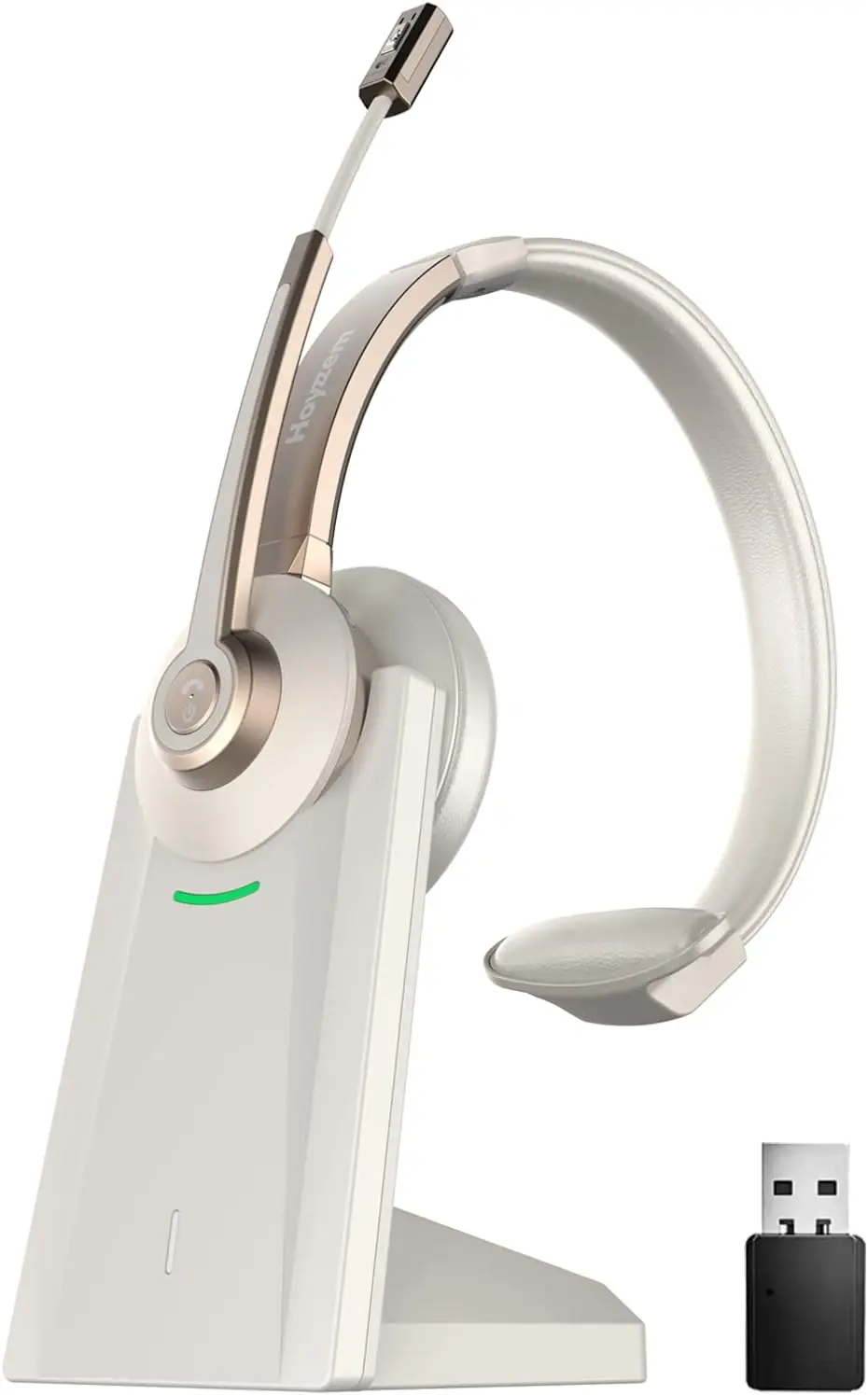 Wireless Bluetooth Headset with Noise Canceling Microphone & USB Dongle, V5.0 for PC/Laptop/Phone/Office Calls