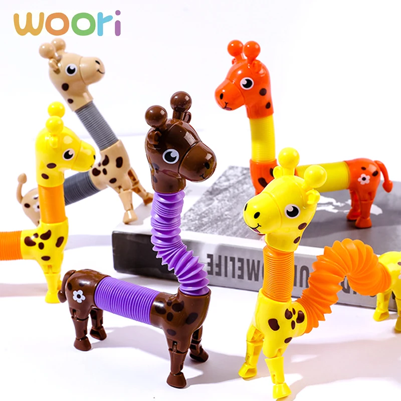 3D Luminou Pop Tube Toy Silicone Alpaca Unicorn Push It Bubble Balls Decompression Pipe Anti-stress Fidget Kids Adults Gifts