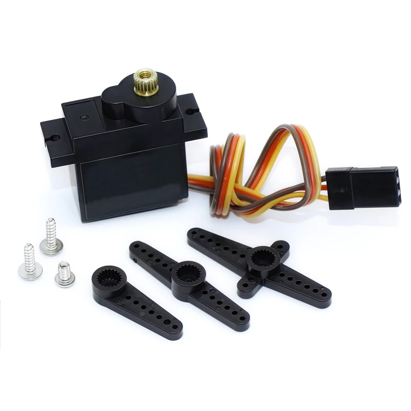 2PCS RC Fixed-wing Airplane 9G Digital Servo with Metal Gear DC 4.8-6V for DIY Glider Drone Steering Server JR Black Terminal