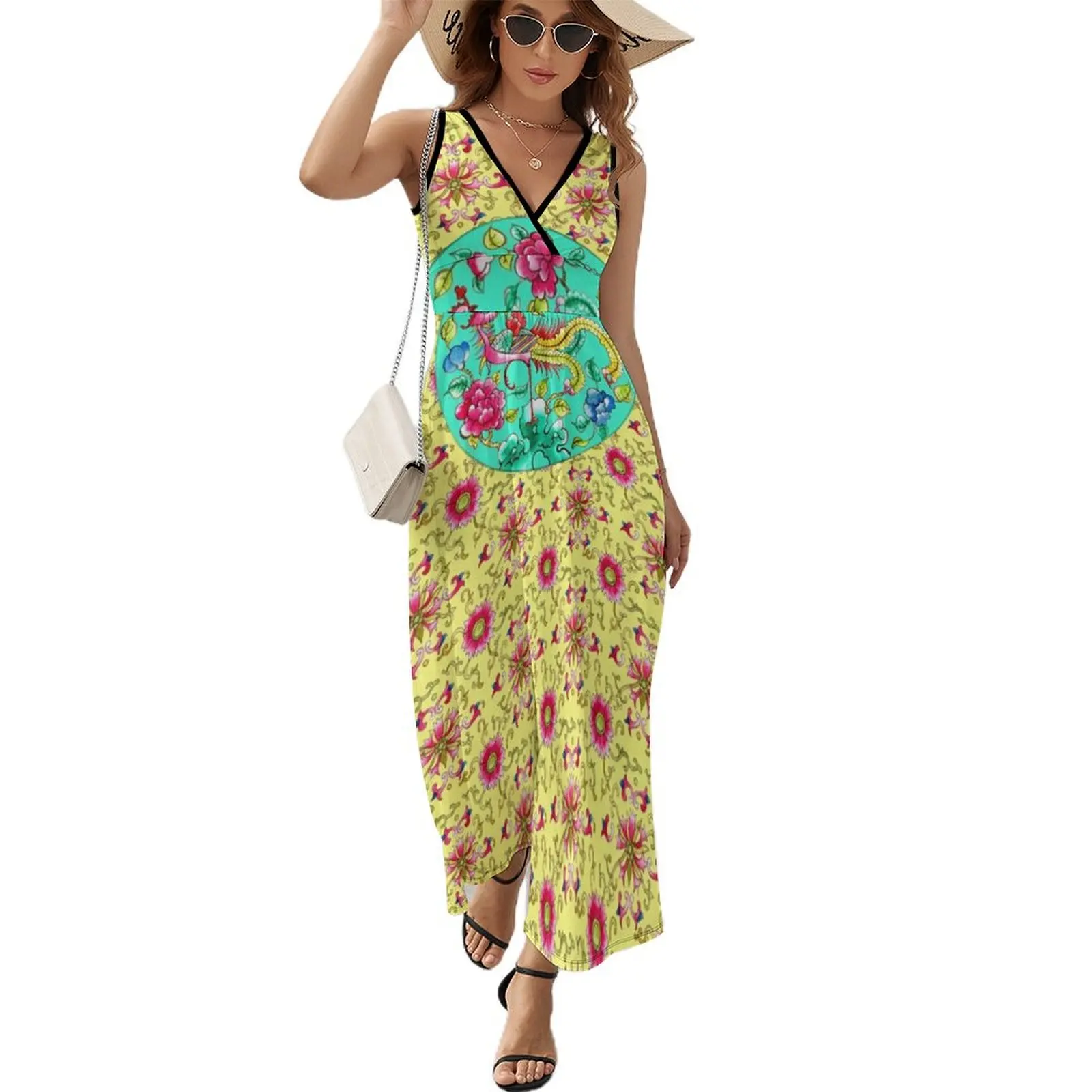 

Peranakan Pattern: Emerald Sleeveless Dress Evening dresses cocktail dresses