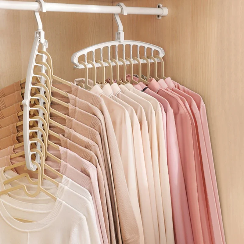 New Clothes Hanger Closet Organizer Space Saving Hanger Multi-port Clothing Rack Plastic Scarf Storage Hangers for Clothes