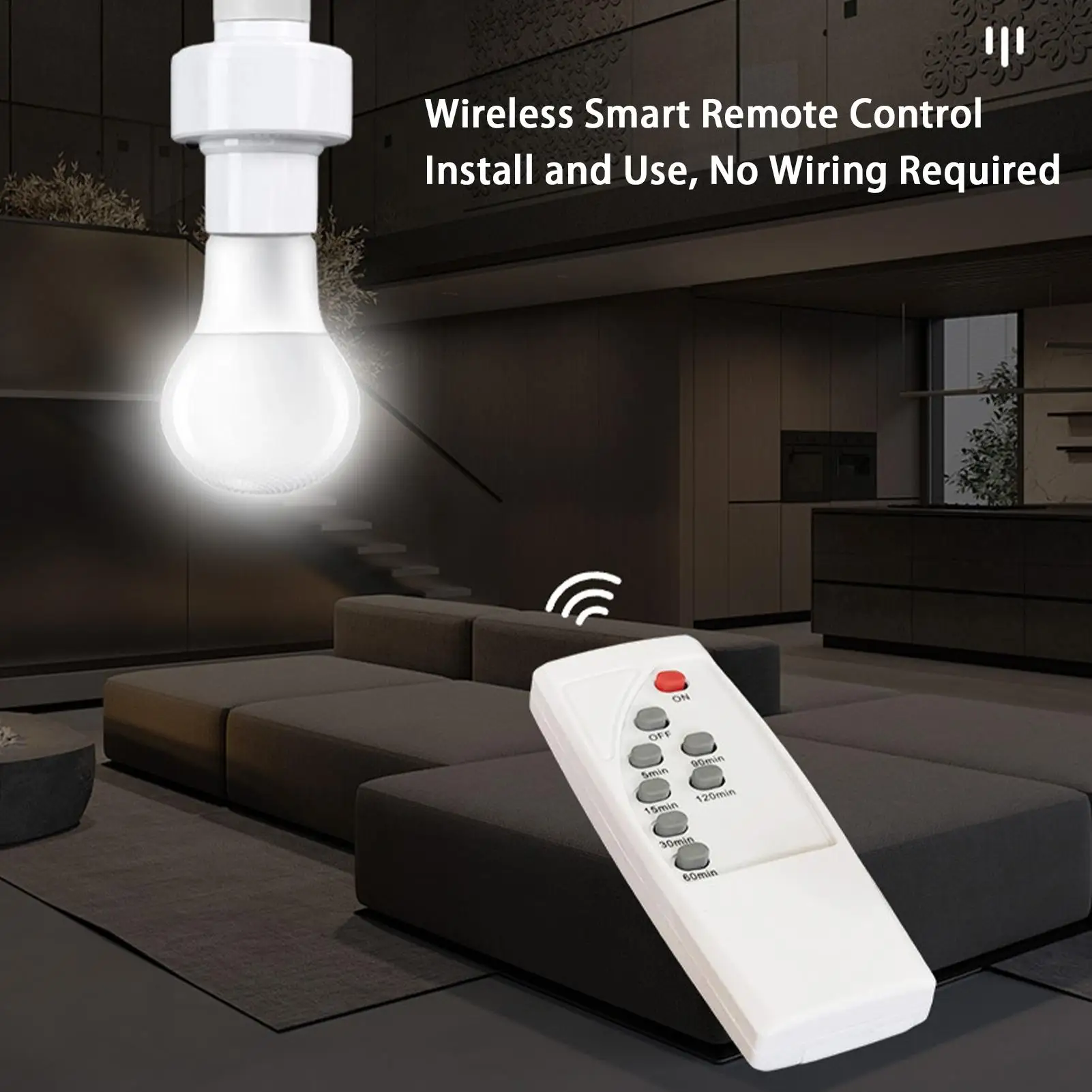 

Remote Control Light Socket E27 Light Holder With Controller Timing Function Wireless Lamp Base Holder For Closet Bedroom Attic