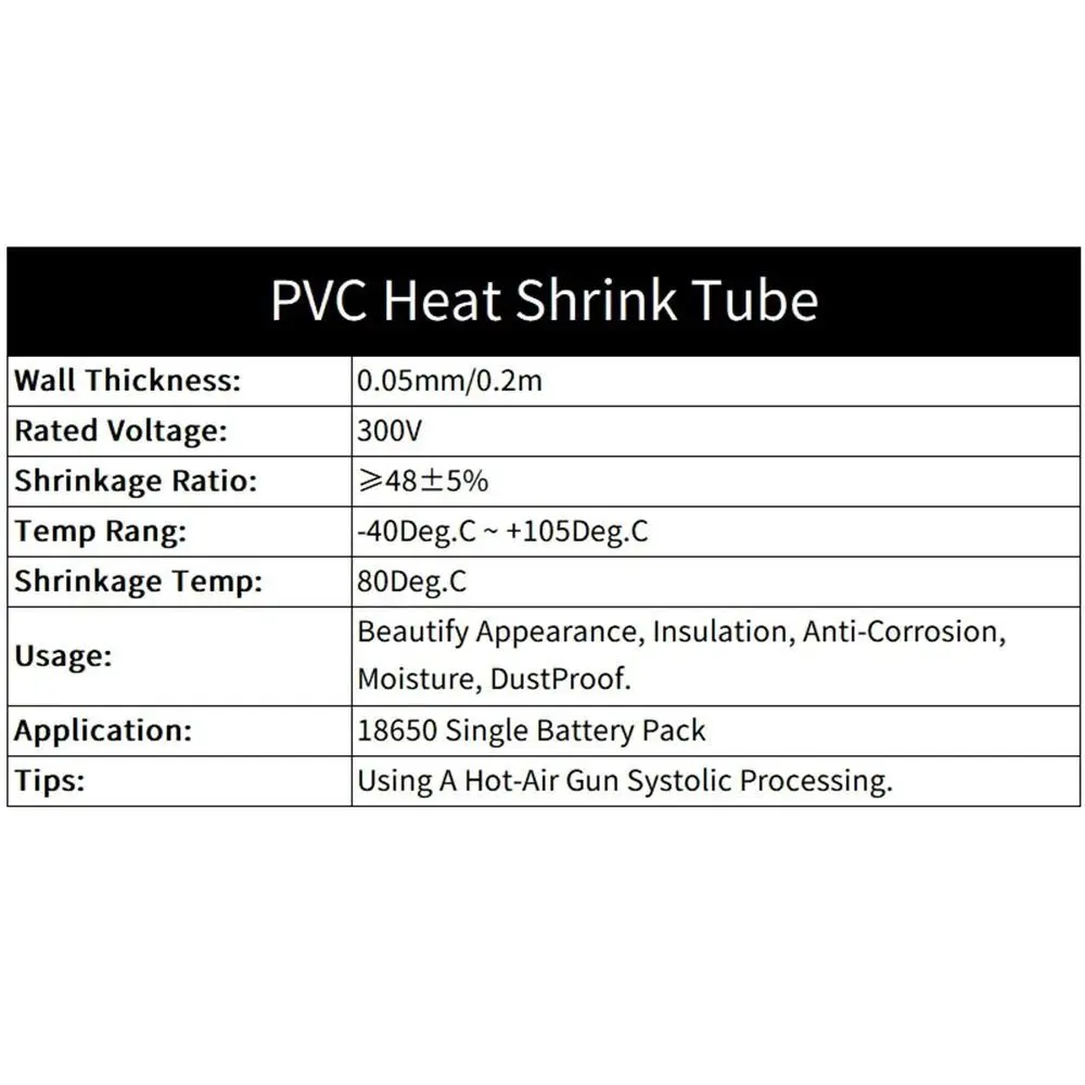1 メートル/パック耐久性のあるリチウムイオンラップ熱収縮チューブ PVC 18650 バッテリーパック収縮フィルム 70-200 ミリメートル幅マルチサイズテープスリーブ