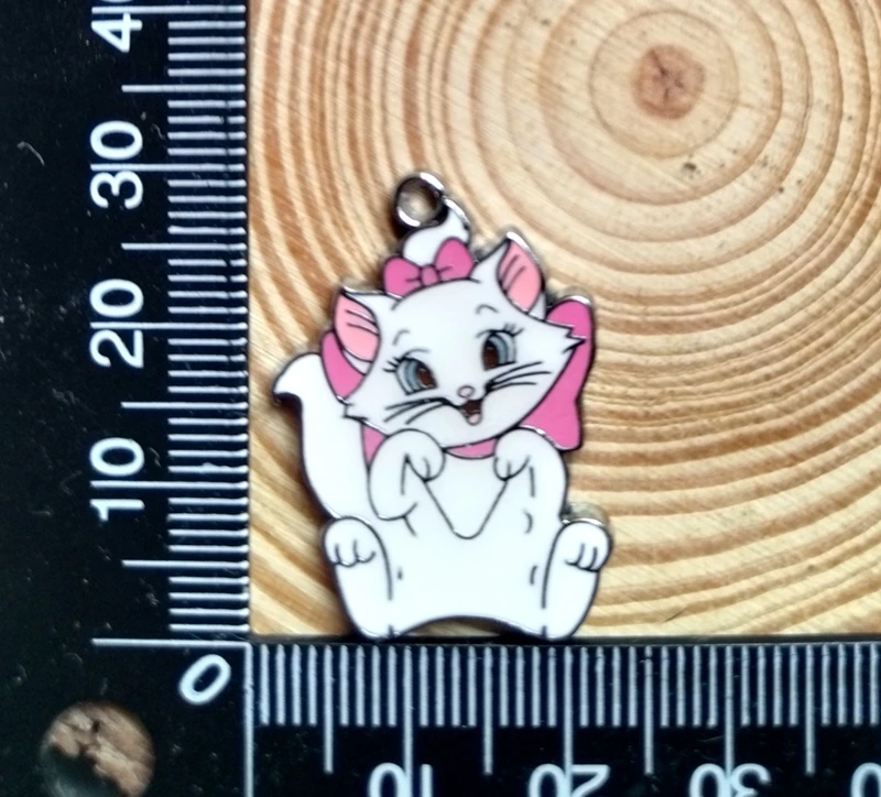 10 pcs  cartoon cat  Charm Jewelry Accessories Enamel Necklace Earring Pendant Diy Making Alloy Metal