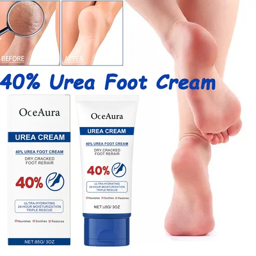 Crema para pies de urea 40%, suavizante, exfoliante para tallos secos y agrietados, mejora la rugosidad, hidratación profunda para hidratación de grietas secas