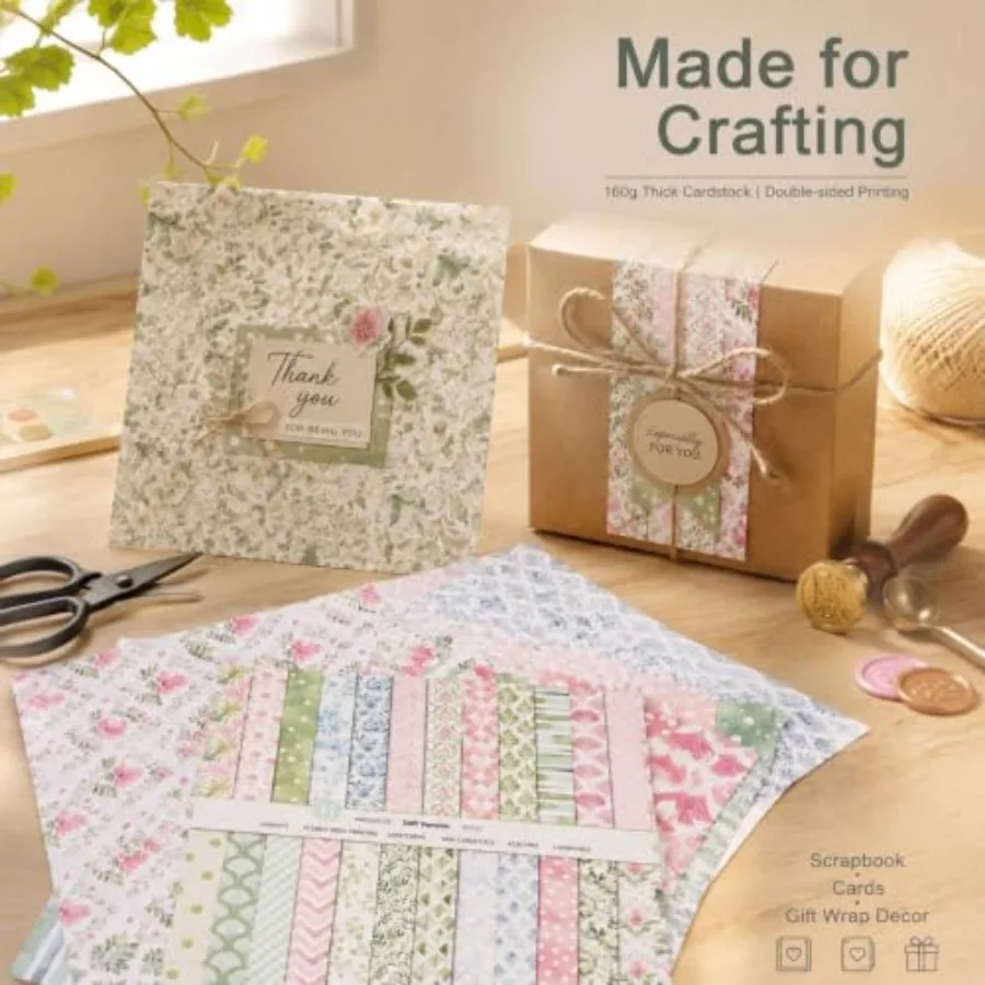 24 Sheets Scrapbook Paper, 12