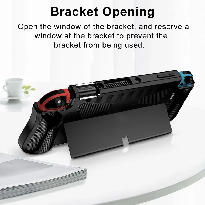 Dockable Protective Console Case for Switch OLED 2021 Soft Silicone Shell Carbon Fiber Textued Grip Cover for Joycon - view 5