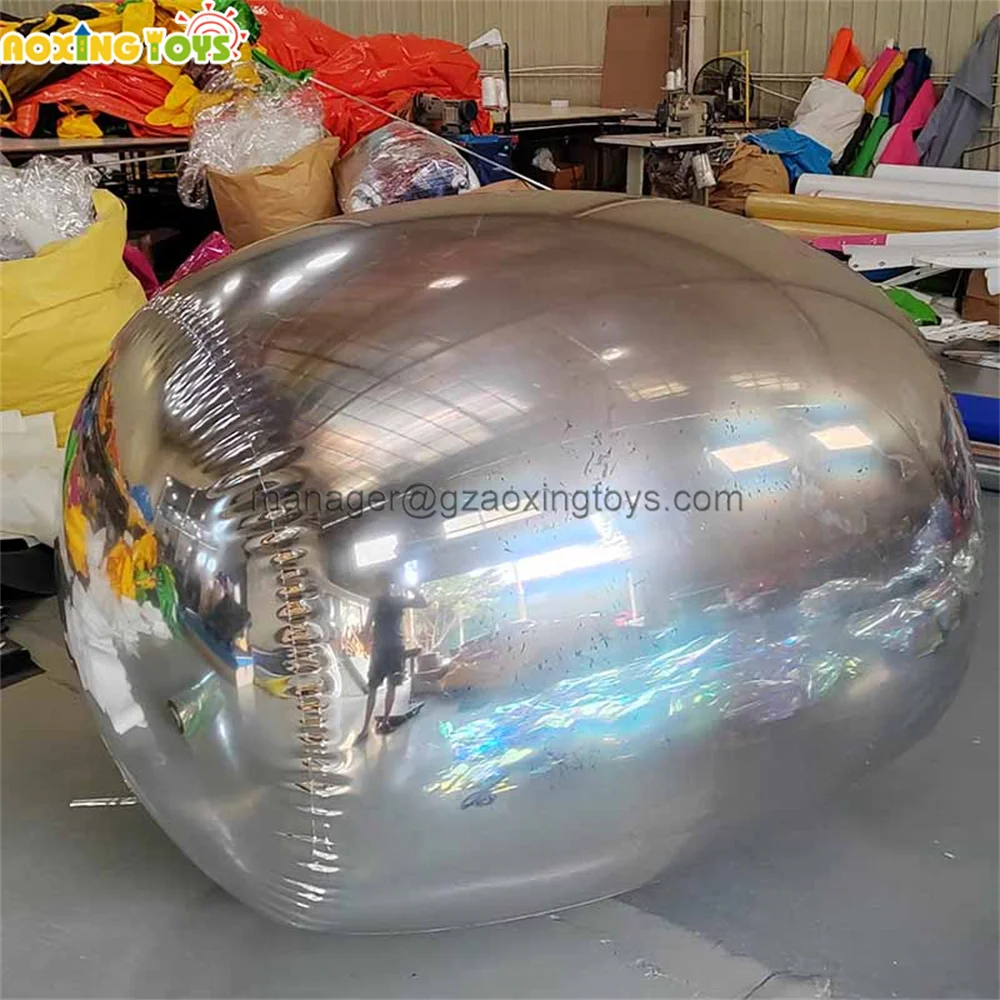 1x0.8m Giant Inflatable Mirror Cylinder Hanging Ball For Ground Wedding Party Stage Advertising Decoration Events